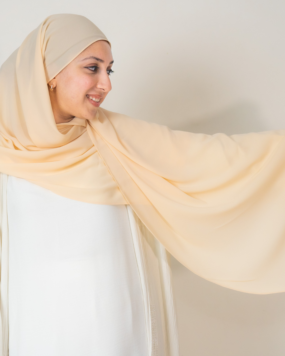 Korean Star Chiffon Half-Moon in Pearl