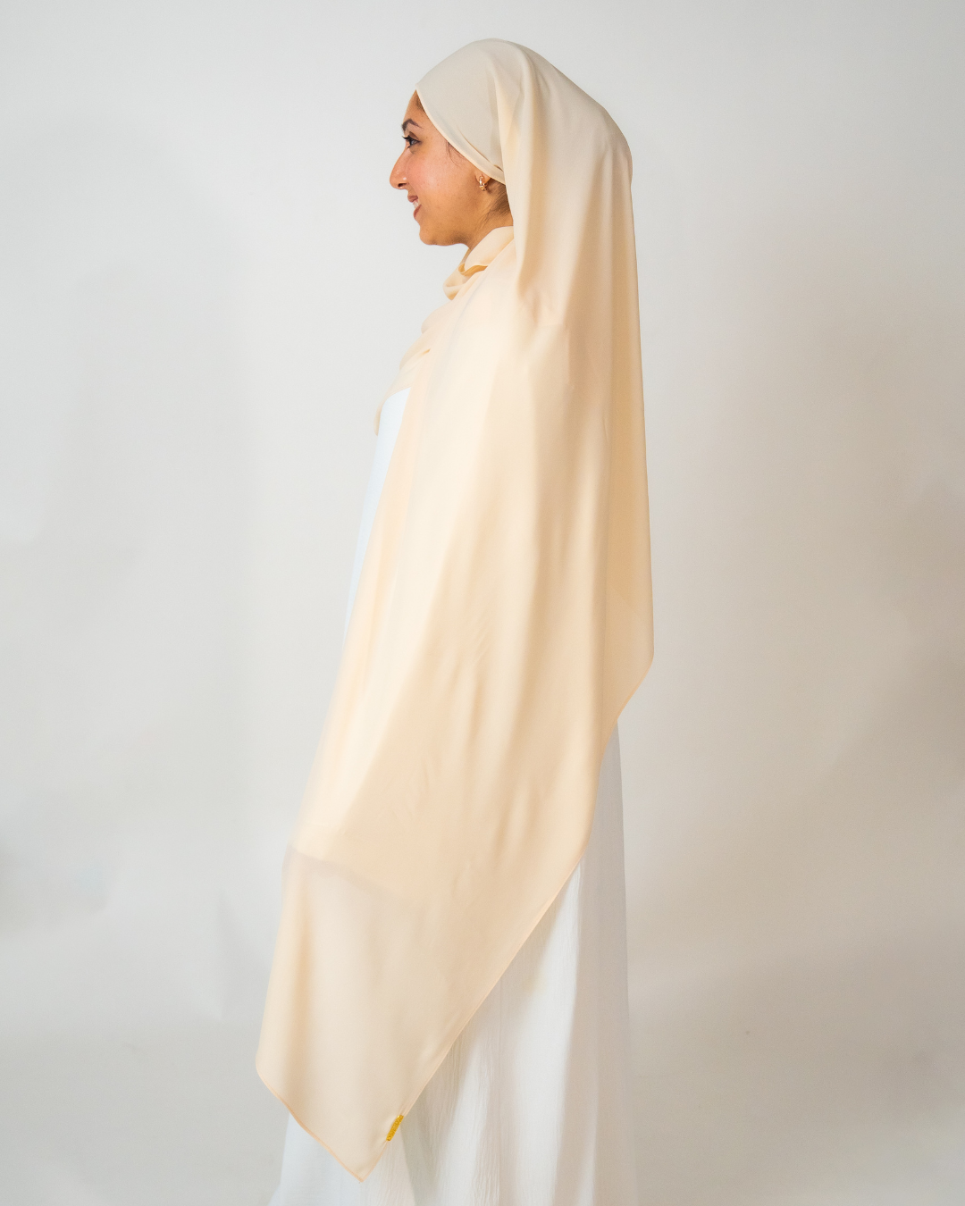 Korean Star Chiffon Half-Moon in Pearl