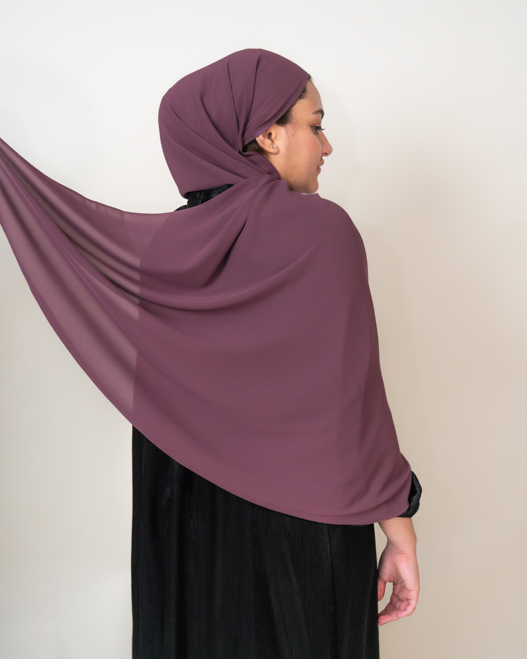 Korean Star Chiffon Half-Moon in Plum