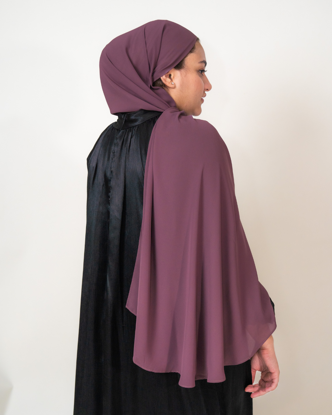 Korean Star Chiffon Half-Moon in Plum