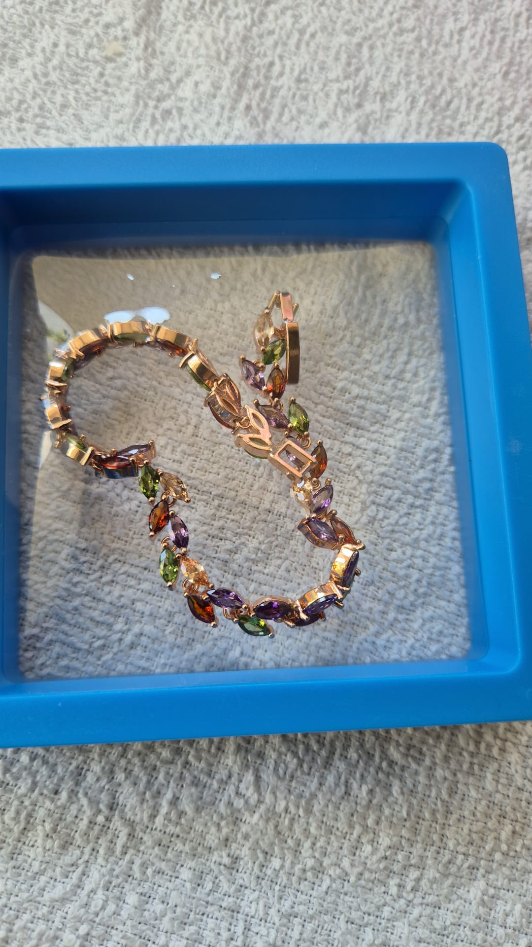 Zircon Diamond with Mixed Crystals Bracelet (Pink, Red, Green, Purple)