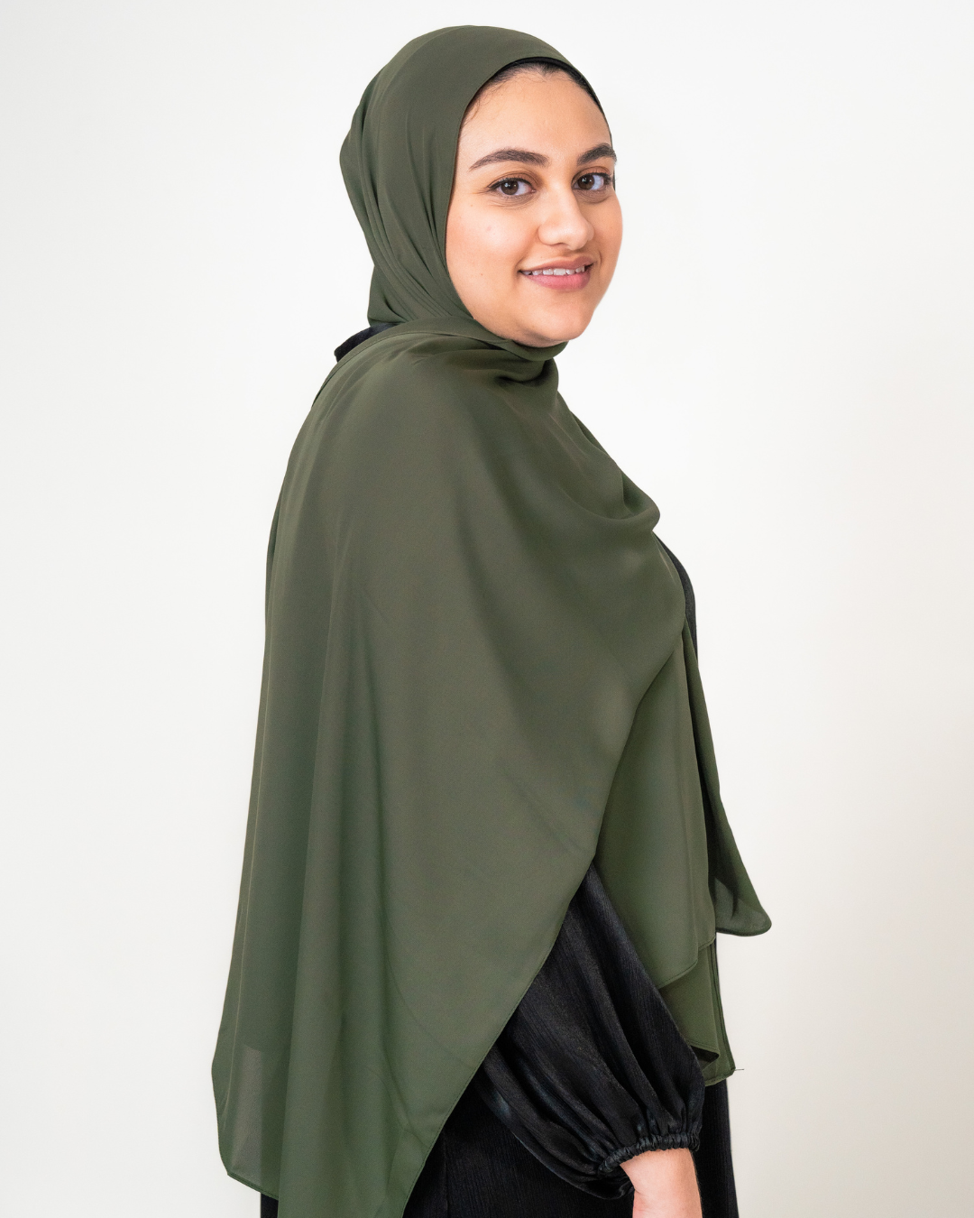 Chiffon Density in Olive Green