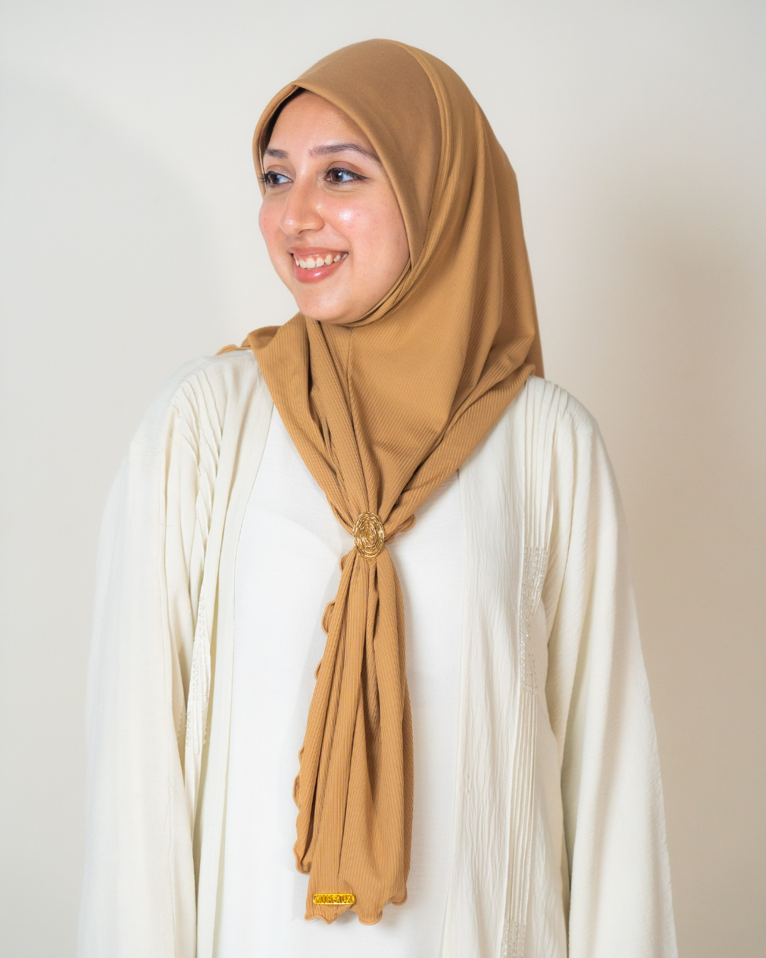 Ribbed Cotton Instant in Light Brown