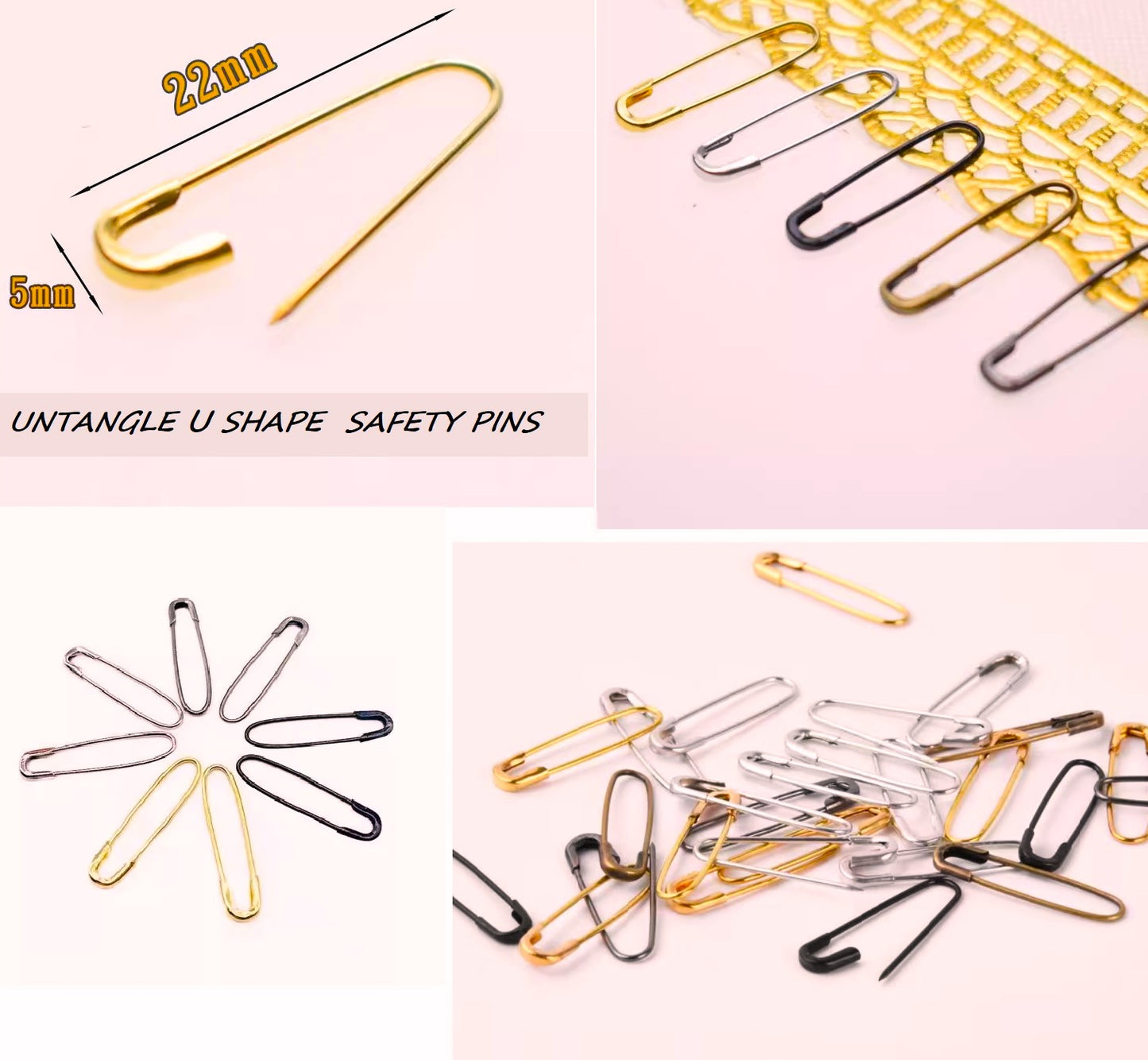 NON TANGLE SAFETY PIN - U shape