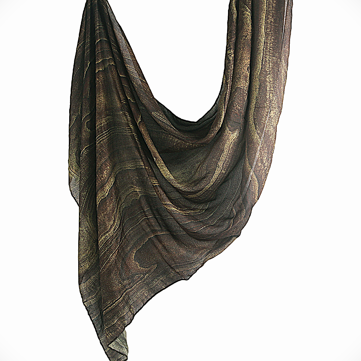 Marble Chiffon Shawl in Woodgrain