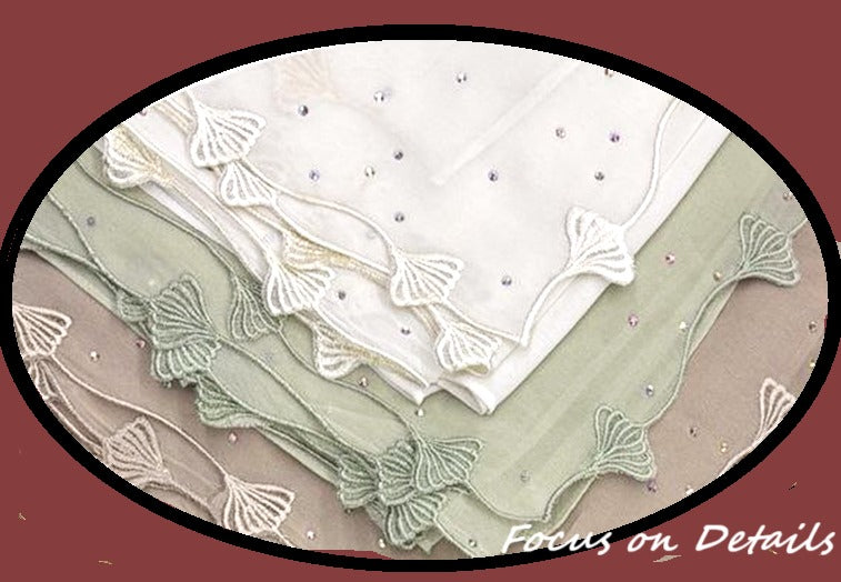 Chiffon Shawl with Embroidery and Diamantes