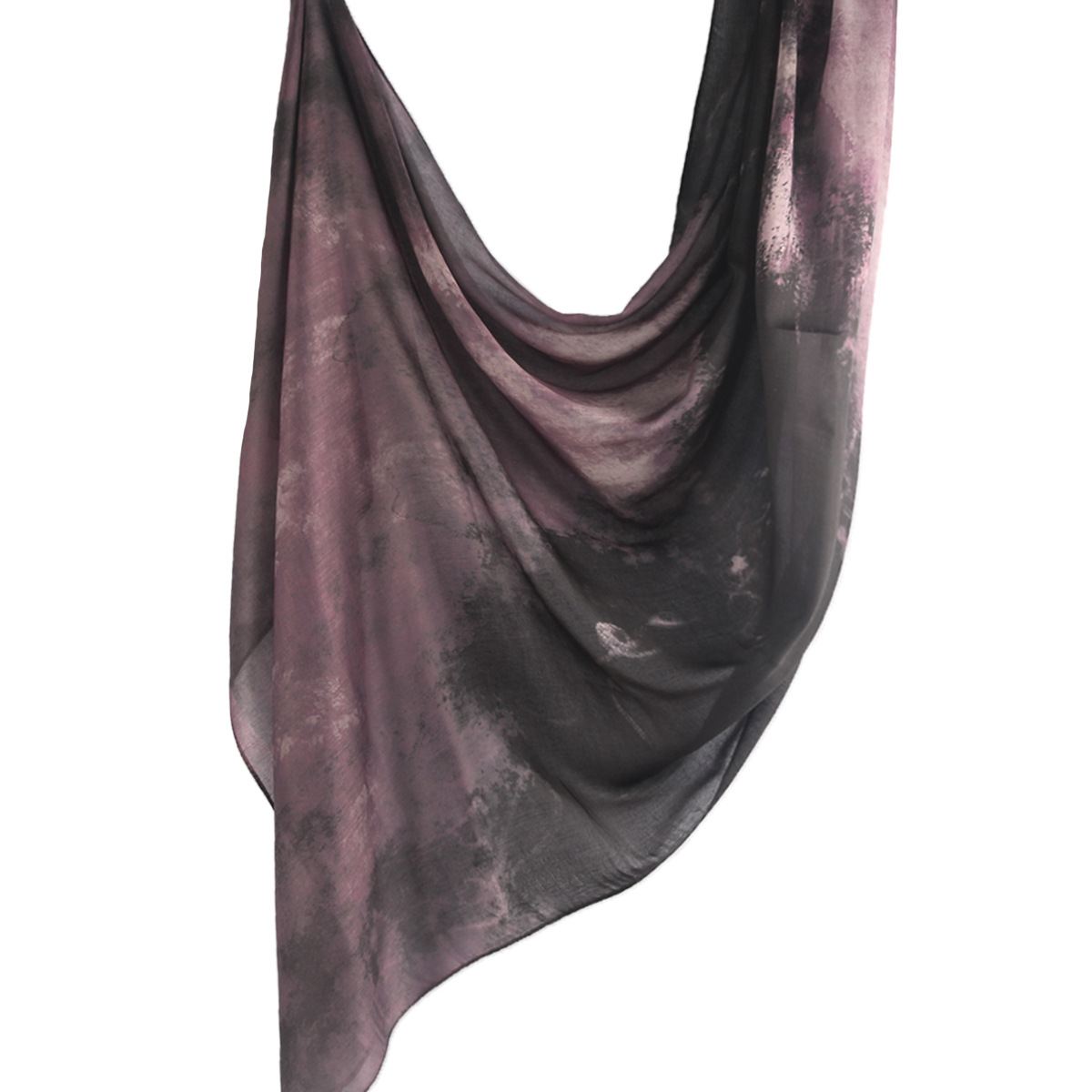 Marble Chiffon Shawl in Aubergine