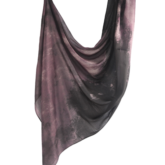 Marble Chiffon Shawl in Aubergine