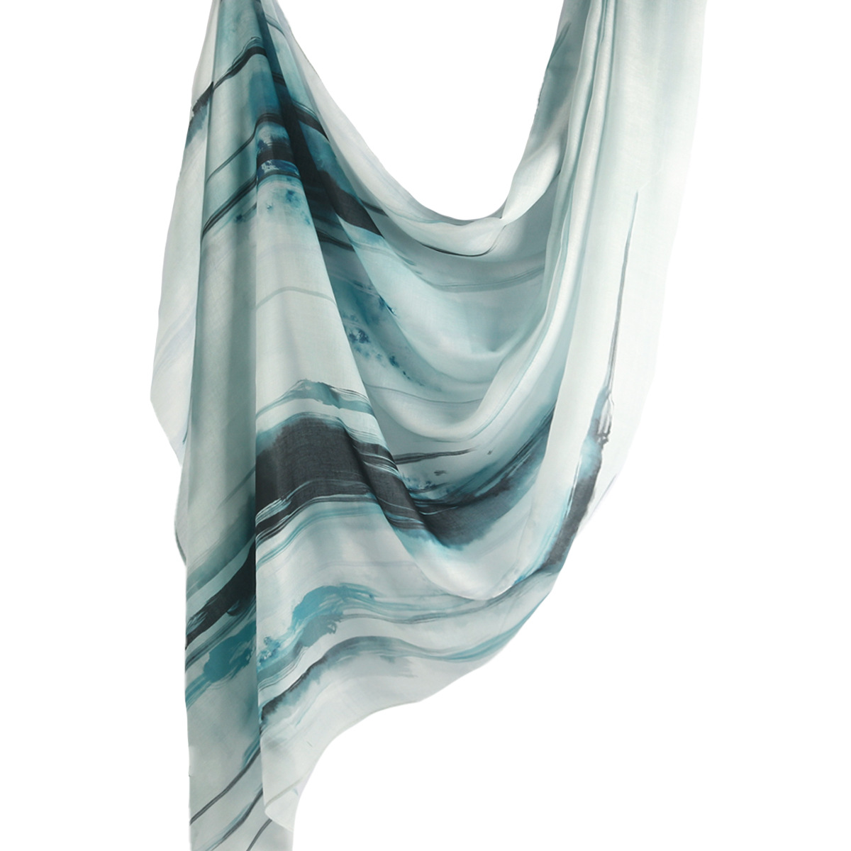 Marble Chiffon Shawl in Blue China