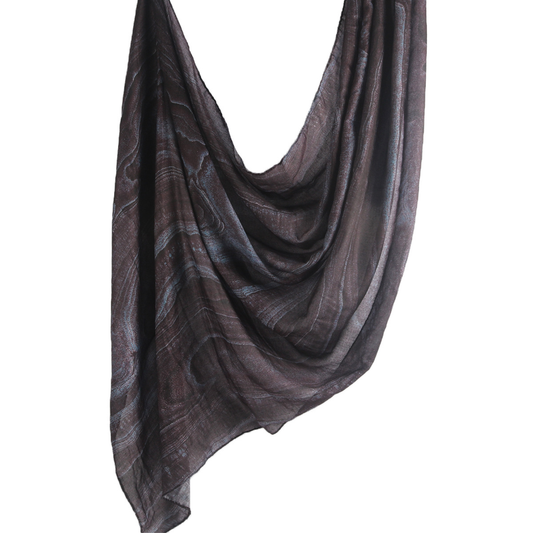 Marble Chiffon Shawl in Blue Obsidian