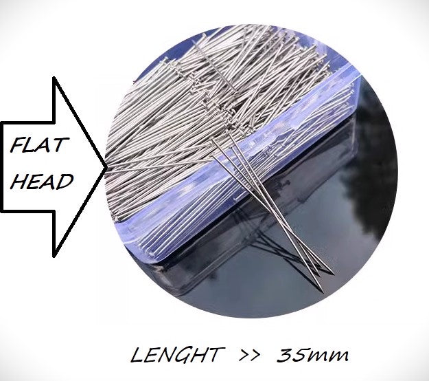 HEAD PIN AND NEEDLE - FLAT HEAD