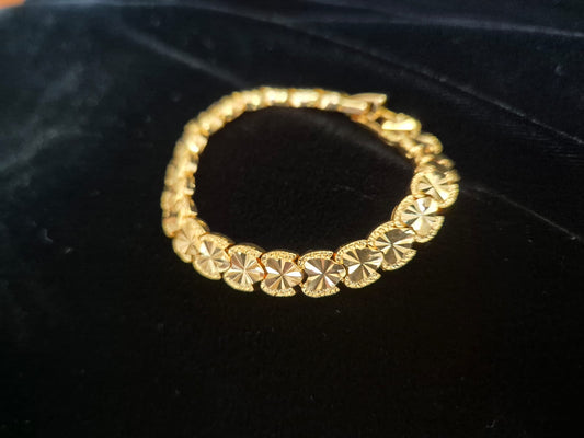 Gold Hearts Bracelet (Medium Wide)