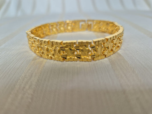 Gold Six-Point Star Bracelet (Wide)