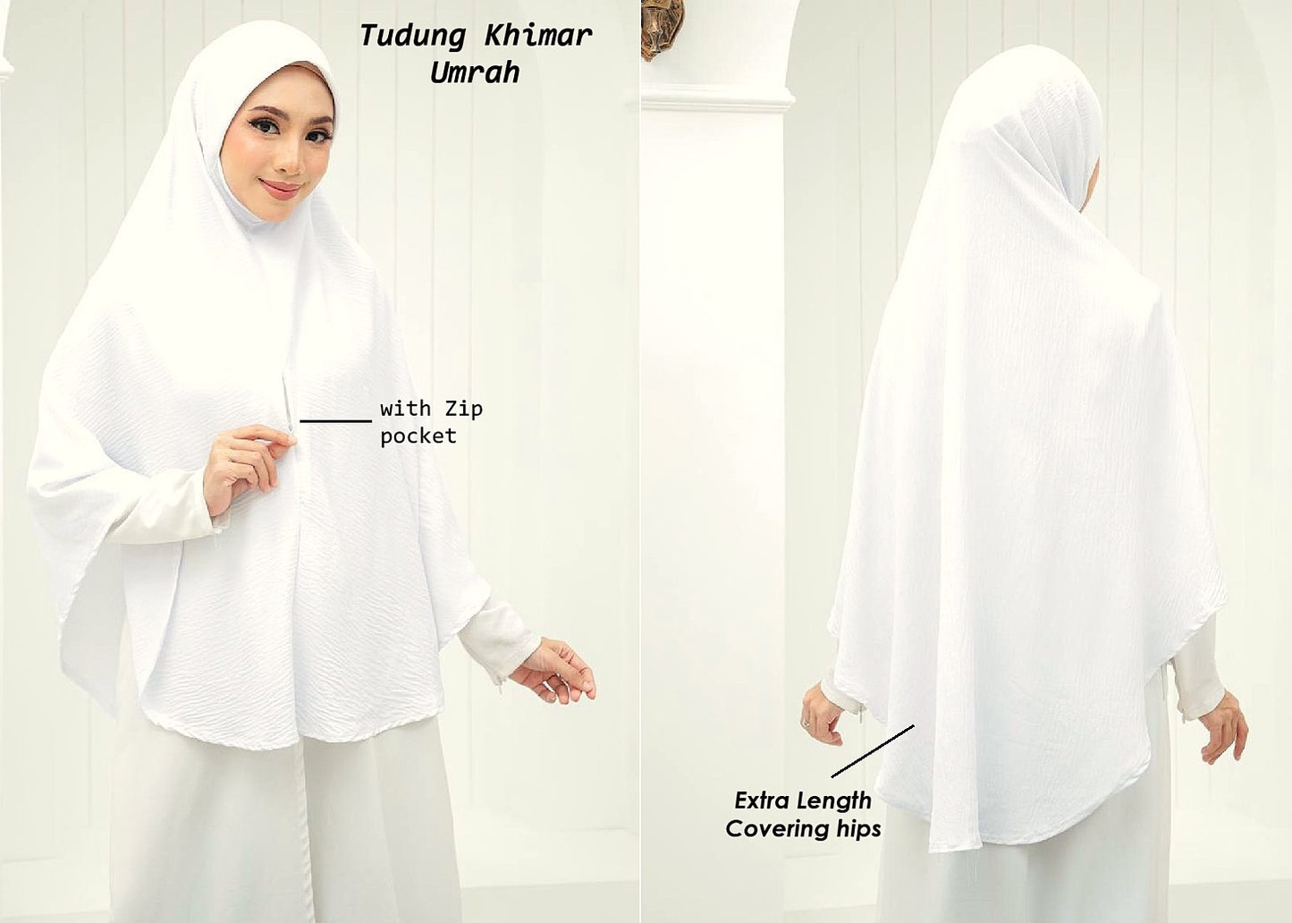 Khimar with Zip Pocket