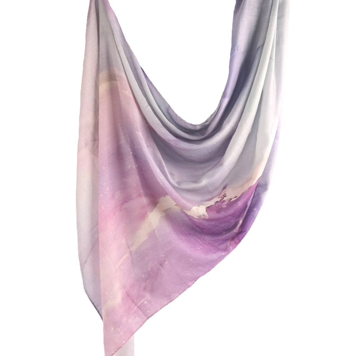 Marble Chiffon Shawl in Lavender