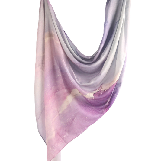 Marble Chiffon Shawl in Lavender