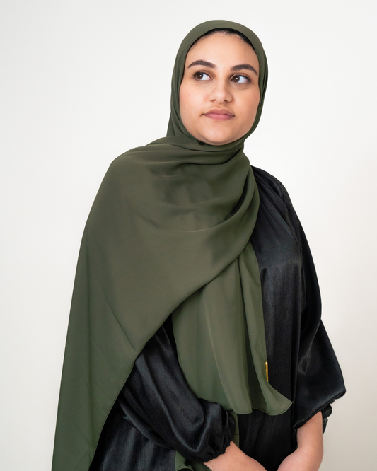 Chiffon Density in Olive Green